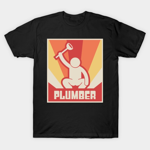 Vintage Style Plumber Poster T-Shirt by MeatMan